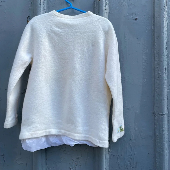 Vintage  Simpsons Appliqué Lambswool Angora Cardigan Sweater, 2-3 years old - Picture 2 of 10